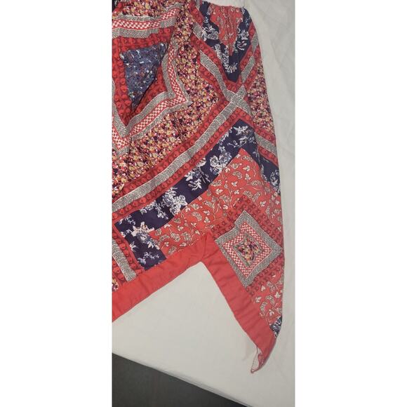 Blueberi Boulevard Girls 3T Red White Blue Diamond Pattern Quilt Look Dress - Picture 3 of 4